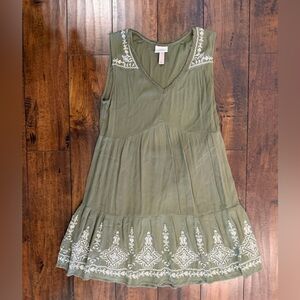 Green Embroidered Dress